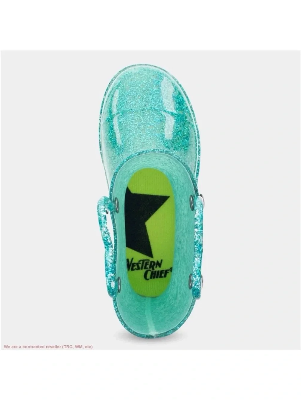 Western Chief Toddler Abby Light-Up Glitter Boots Teal Green